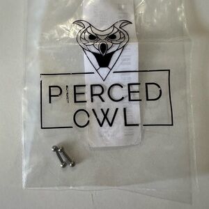 Pierced Owl Silver Barbell Set